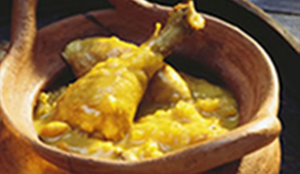 Curried Chicken CHA! Stew with Golden Rice