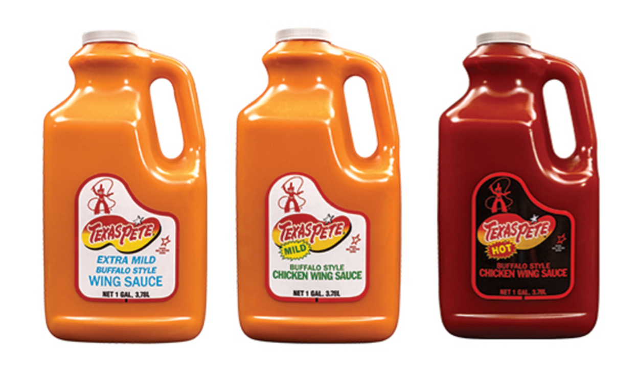 Texas Pete® offers three flavors and heat levels of wing sauces.