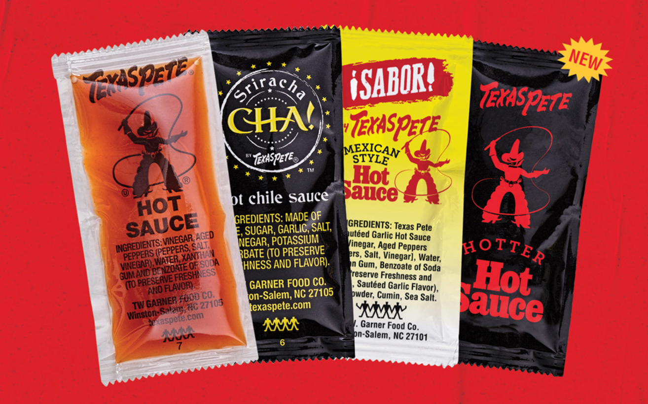 Texas Pete® offers the same four flavors of spicy goodness in 7-gram packets.
