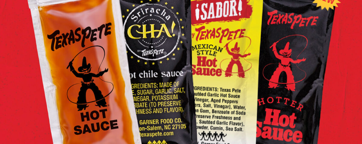 Texas Pete® now offers four flavors of spicy goodness in 7-gram packets.