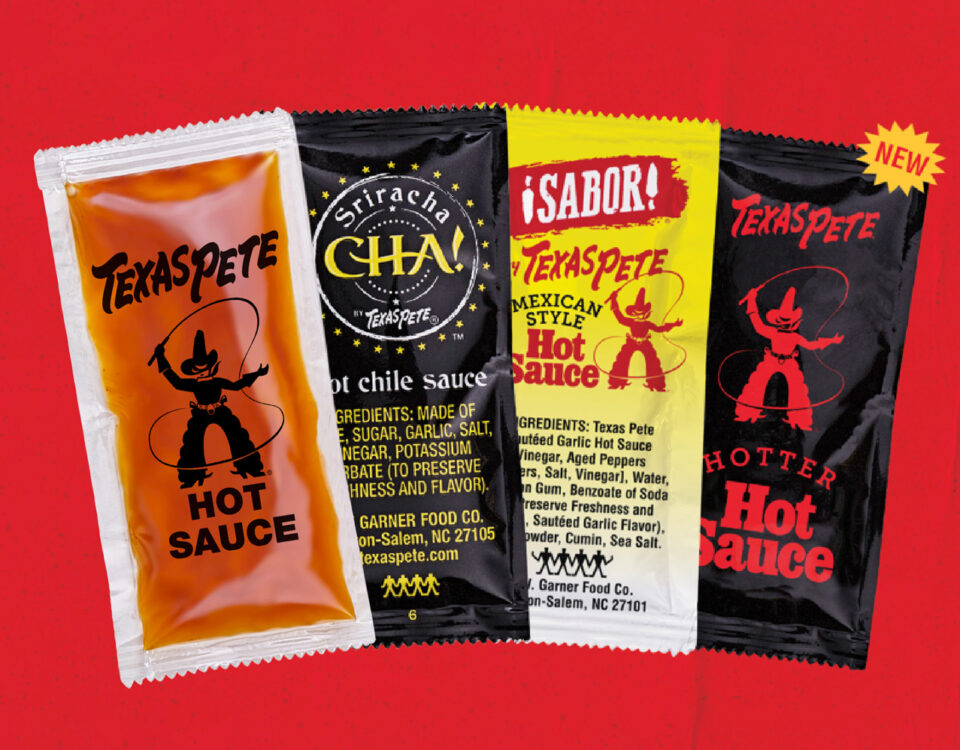 Texas Pete® now offers four flavors of spicy goodness in 7-gram packets.