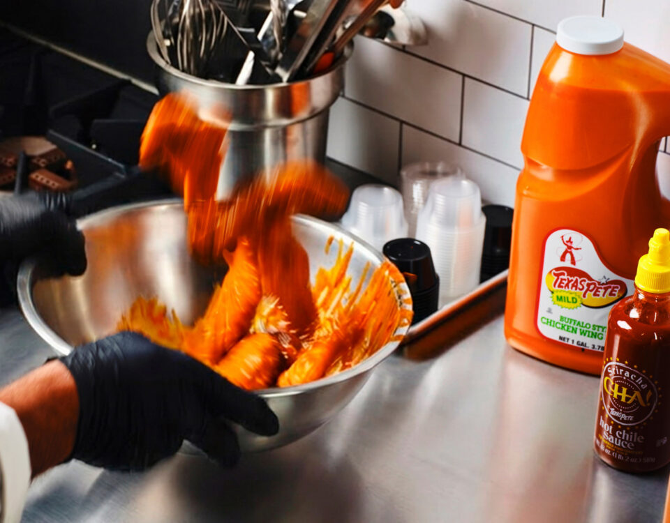 Tossing Wings with Texas Pete Sauce